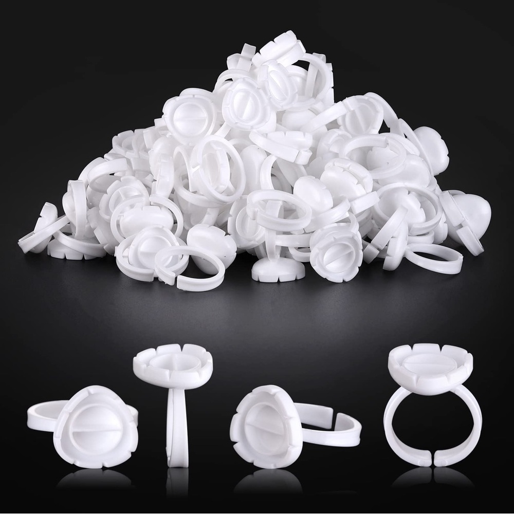 White Disposable Tattoo / Lash Glue Rings 500pcs